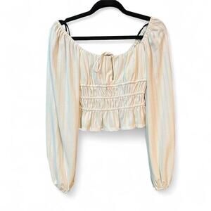 forever 21 White long sleeve crop top